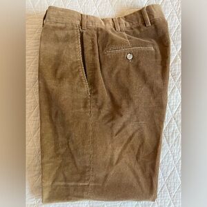SCOTT BARBER Made in Italy Fine Wale Corduroy Trouser in Light Brown Size 33